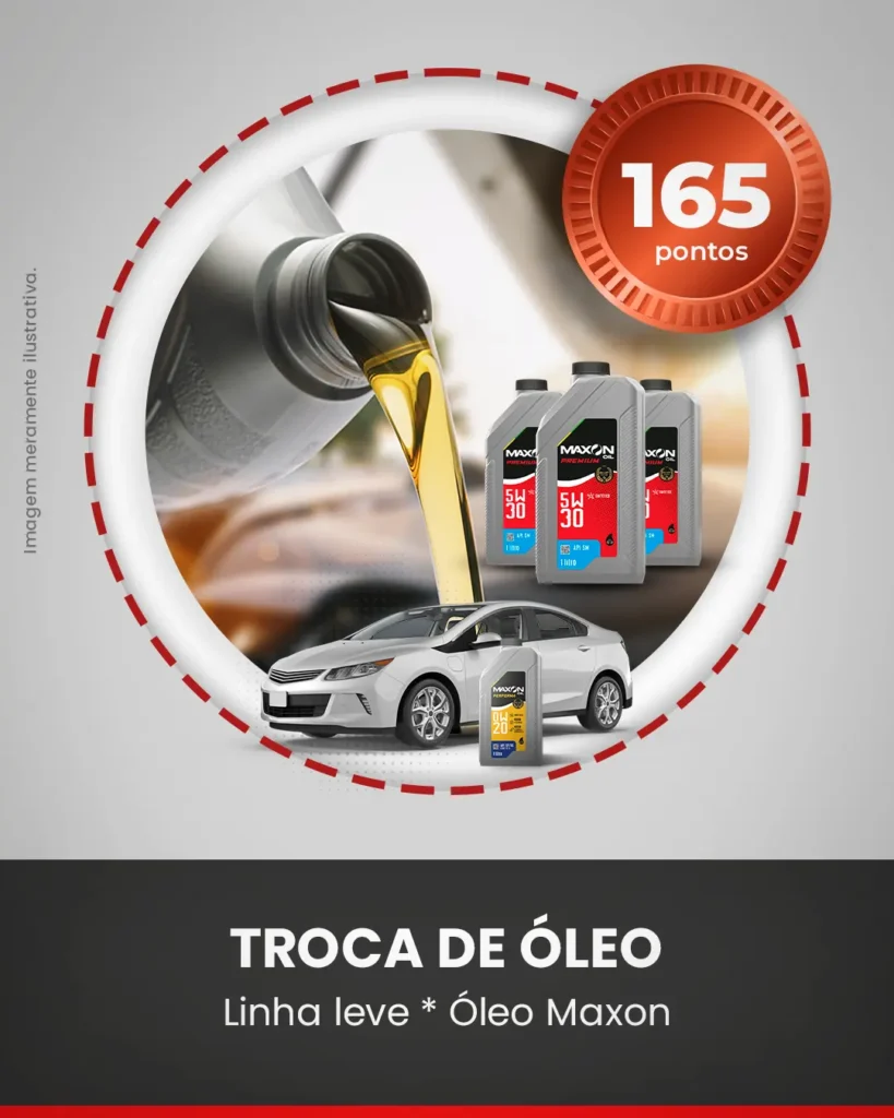 TROCA DE ÓLEO (165 PONTOS)