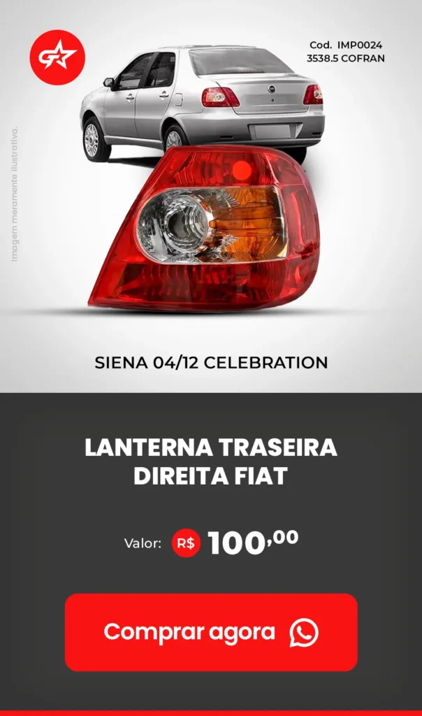 LANTERNA TRASEIRA DIREITA FIAT